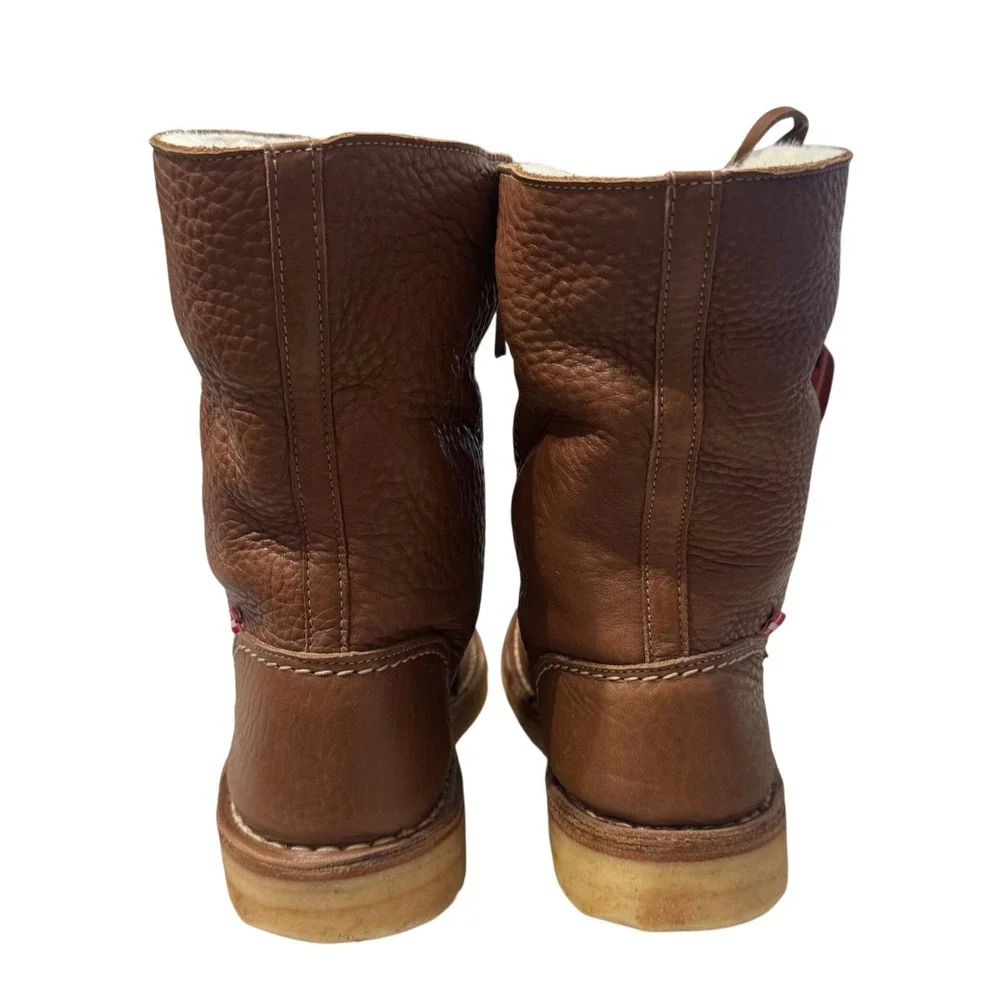 Duckfeet Arhus Leather Boot Women 10 Brown NWT Wool Lined Crepe Sole